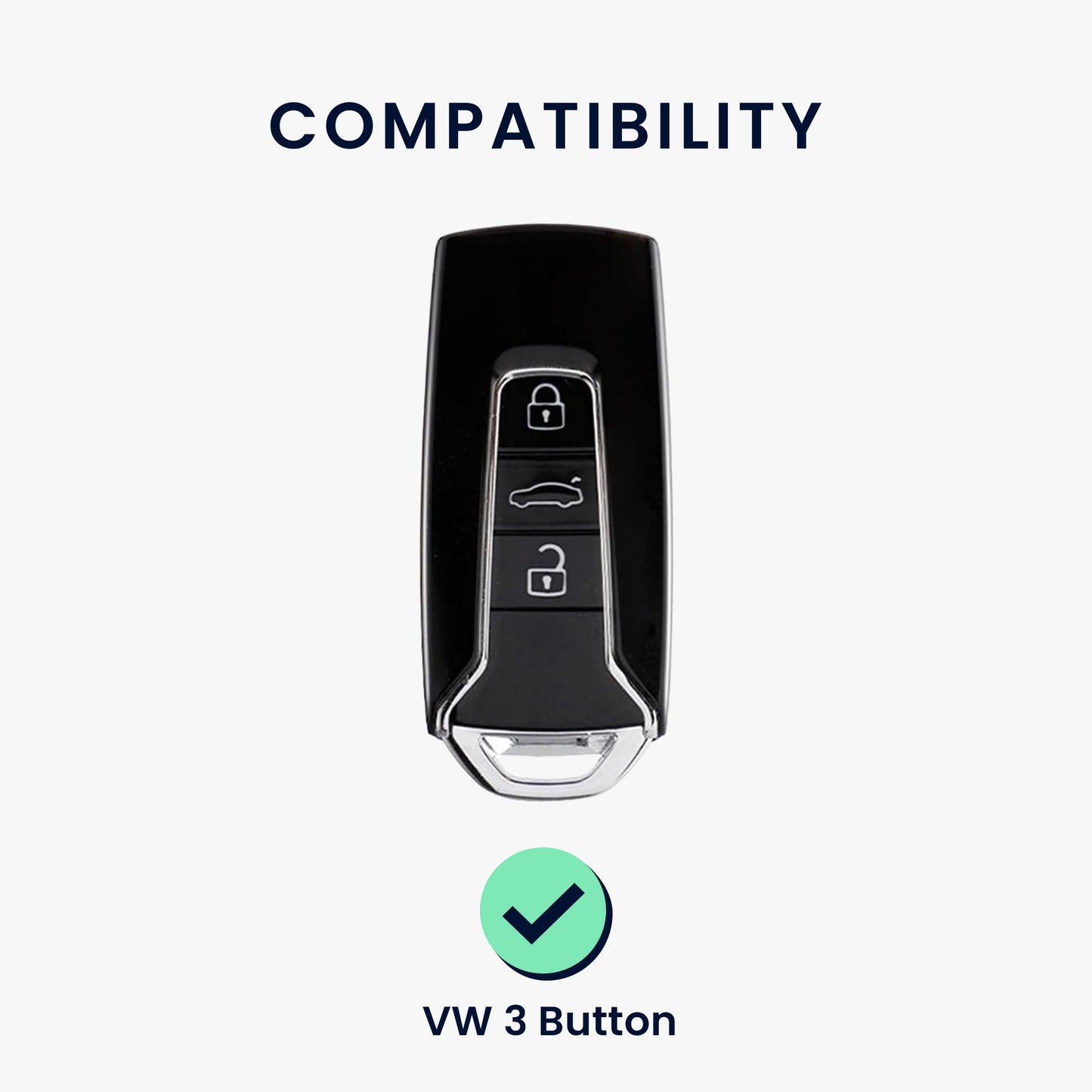 kwmobile Car Key Cover Compatible with VW 3-Button Touareg EL R-Line e-Hybrid 2019-2025 Car Key - Silicone Cover