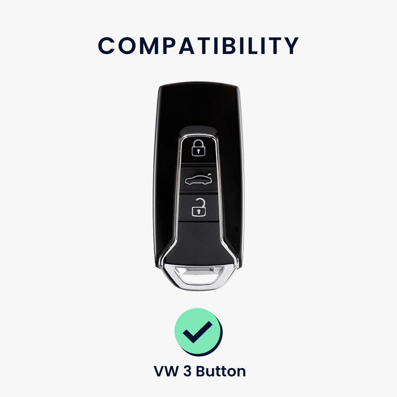 kwmobile Car Key Cover Compatible with VW 3-Button Touareg EL R-Line e-Hybrid 2019-2025 Car Key - Silicone Cover