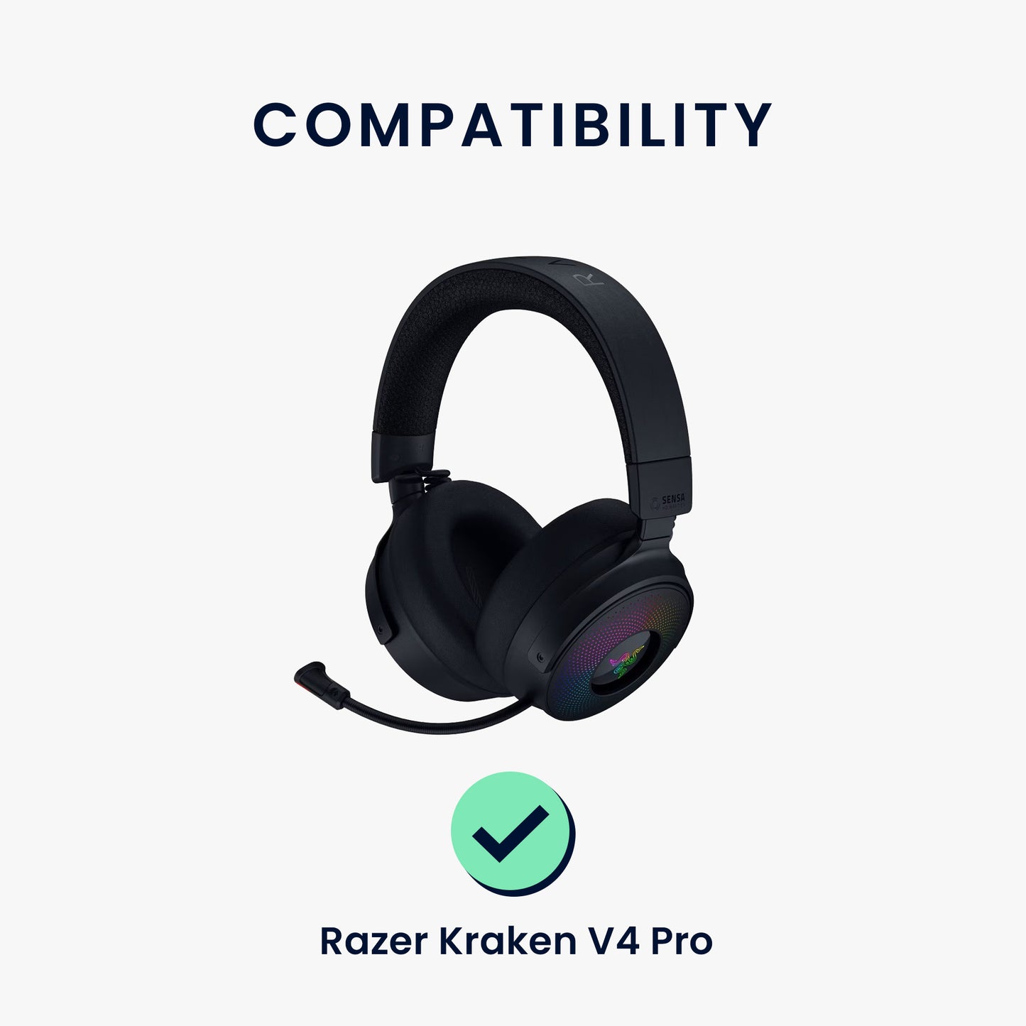 kwmobile Ear Pads for Razer Kraken V4 X / V4 / V4 Pro Ear Cushions Replacement Headphone Spare Parts Headphone Replacement Pads Over Ear Headphones