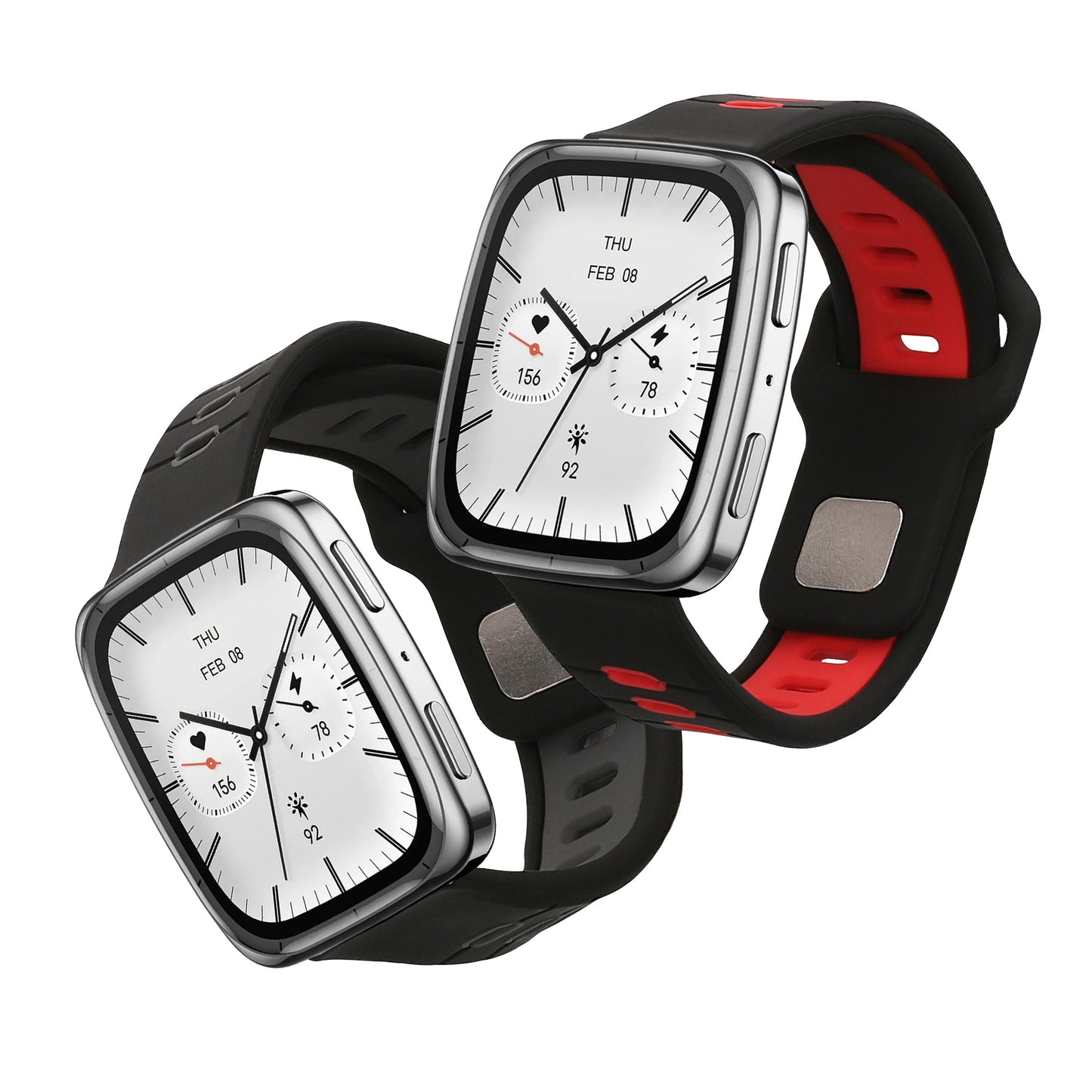 kwmobile Watch Strap for 20mm Amazfit Active 2 / 2 Square / Active Edge / Bip 3 / GTS 3 4 Wristband Fitness Tracker Band Set Replacement Strap Smartwatch
