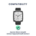 kwmobile Watch Strap for 20mm Amazfit Active 2 / 2 Square / Active Edge / Bip 3 / GTS 3 4 Wristband Fitness Tracker Band Set Replacement Strap Smartwatch
