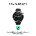 kwmobile Watch Strap for 22mm Amazfit Bip 6 / Bip 5 Unity / Bip 5 / GTS 3 / Balance 2 / Helio Strap Bracelet Fitness Tracker Band Set Replacement Strap Smartwatch