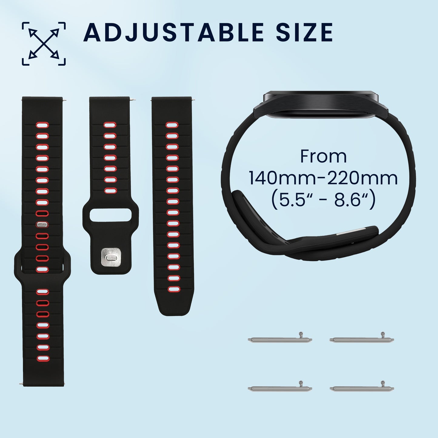 kwmobile Watch Strap for 22mm Amazfit Bip 6 / Bip 5 Unity / Bip 5 / GTS 3 / Balance 2 / Helio Strap Bracelet Fitness Tracker Band Set Replacement Strap Smartwatch