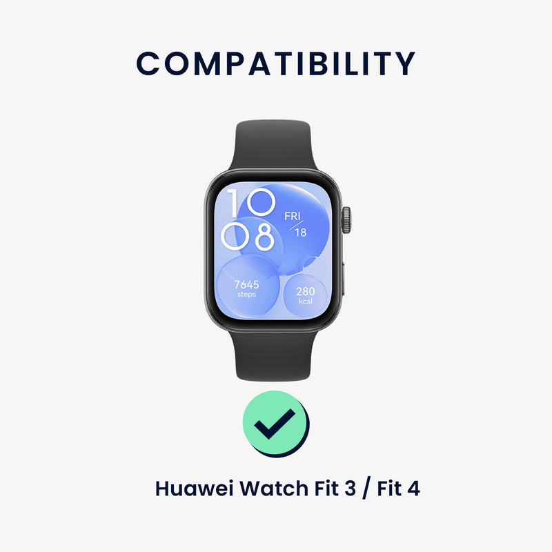 kwmobile Silicone Watch Strap for Huawei Watch Fit 3 / Fit 4 Wristband Replacement Band for Fitness Tracker Changeable Strap Smartwatch