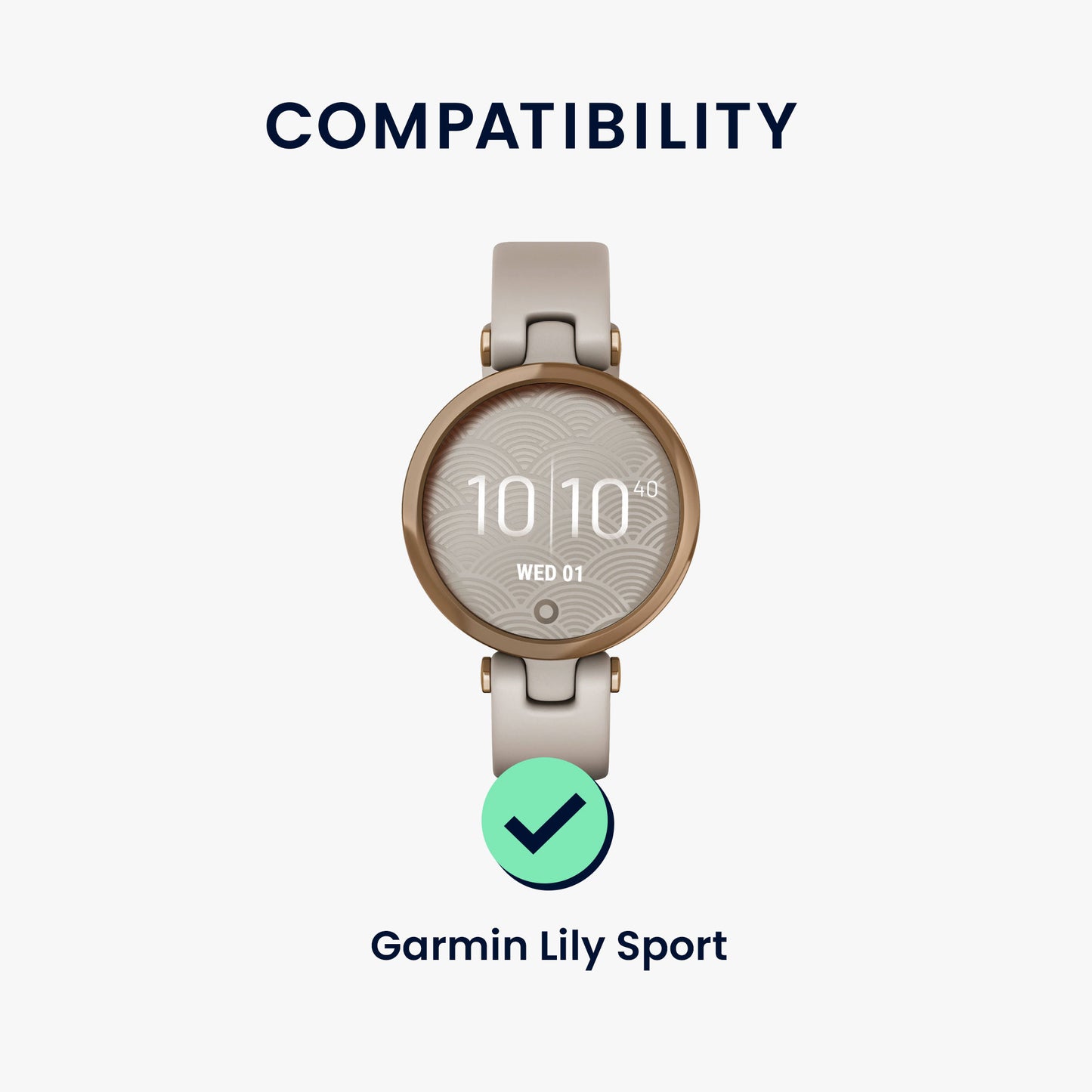 kwmobile Sport Strap compatible with Garmin Lily Sport Strap - Large Set Smartwatch Strap