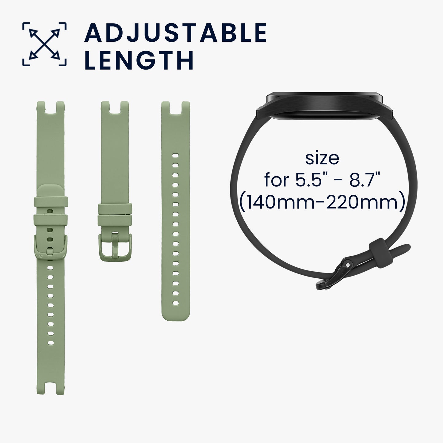 kwmobile Sport Strap compatible with Garmin Lily Sport Strap - Large Set Smartwatch Strap