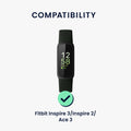 kwmobile Sports Armband compatible with Fitbit Inspire 3 / Inspire 2 / Ace 3 - Large Set Smartwatch Strap