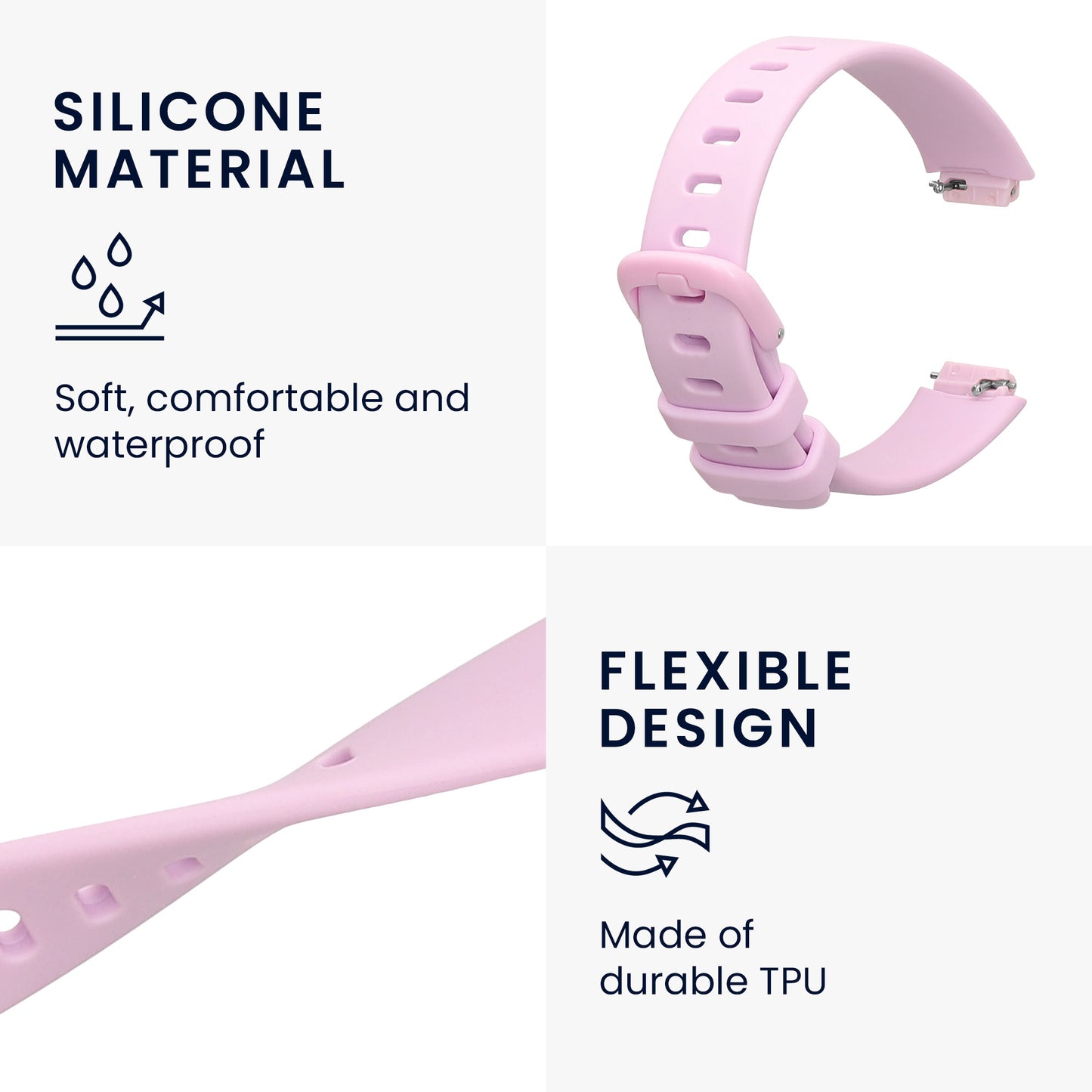 kwmobile Sports Armband compatible with Fitbit Inspire 3 / Inspire 2 / Ace 3 - Large Set Smartwatch Strap