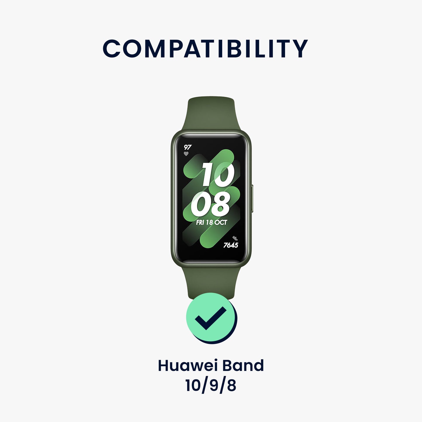 kwmobile Sports Bracelet compatible with Huawei Band 10 / 9 / 8 Strap - Large Set Smartwatch Strap