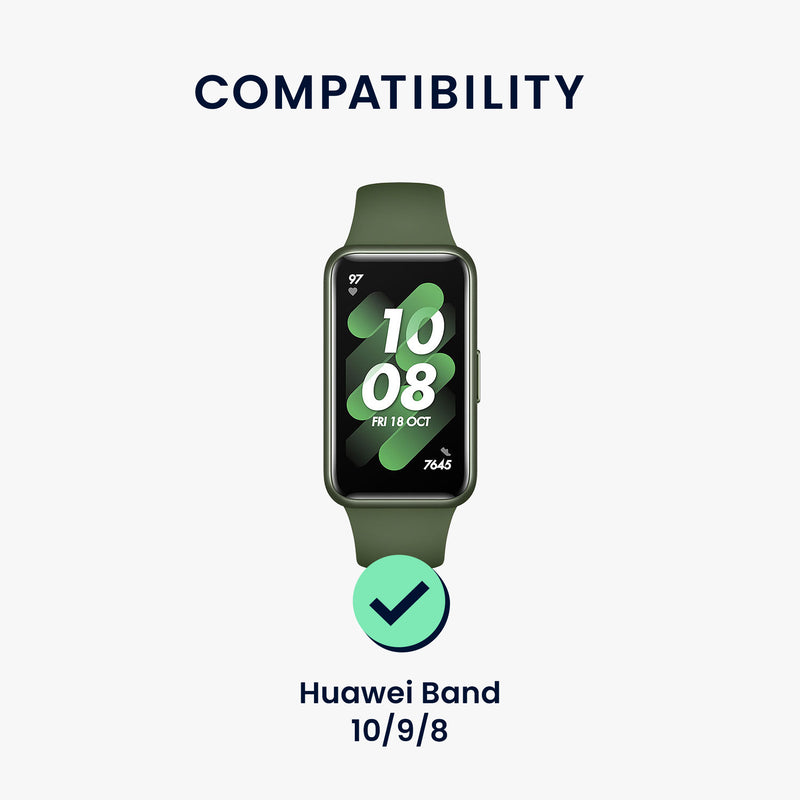kwmobile Sports Bracelet compatible with Huawei Band 10 / 9 / 8 Strap - Large Set Smartwatch Strap
