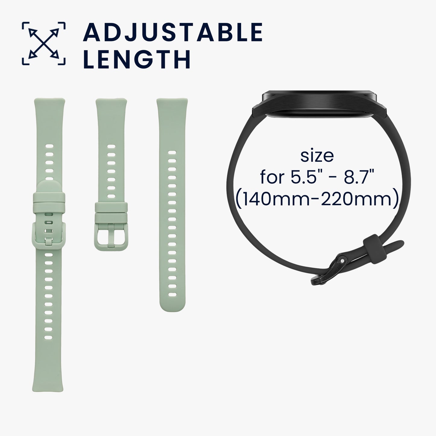 kwmobile Sports Bracelet compatible with Huawei Band 10 / 9 / 8 Strap - Large Set Smartwatch Strap