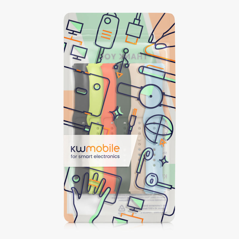 kwmobile Sports Strap Compatible with Xiaomi Redmi Watch 3 Active Strap Set Smartwatch Strap