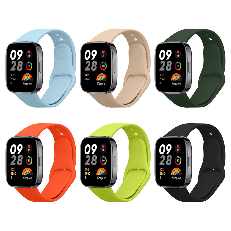 kwmobile 6x Sportarmband kompatibel mit Xiaomi Redmi Watch 3 Active Armband - Großes Set Smartwatch Armband in verschiedenen Farben Mehrfarbig  