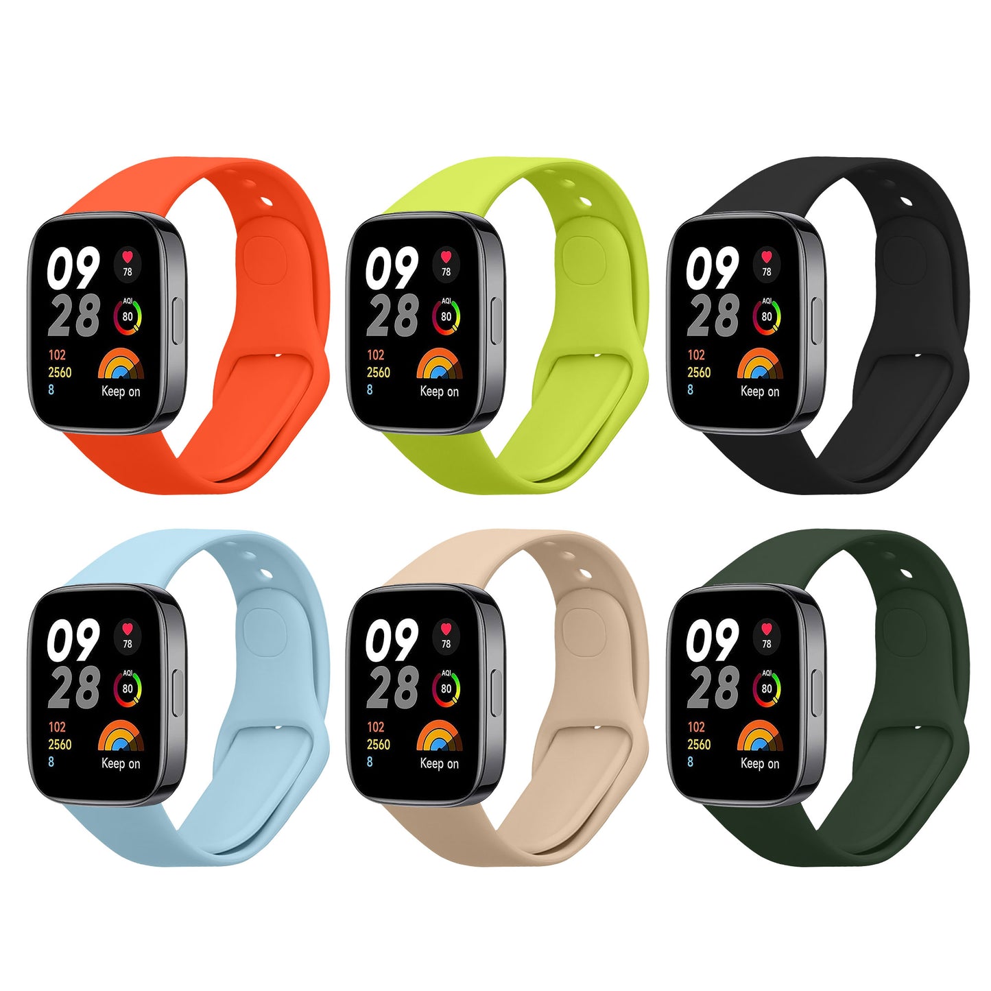 kwmobile Sports Strap Compatible with Xiaomi Redmi Watch 3 Active Strap Set Smartwatch Strap