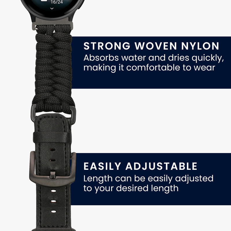 kwmobile Braided Replacement Wristband Compatible with Garmin Vivoactive 6 / Vivoactive 5 / Venu Sq / Amazfit GTS / Bip 3 Band Fitness Tracker Sports Strap Made of PU Leather with Buckle Clasp