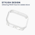 kwmobile Plastic Case Compatible with Huawei Watch Fit 3 Protective Cover Protector Frame Glitter Protection Accessory