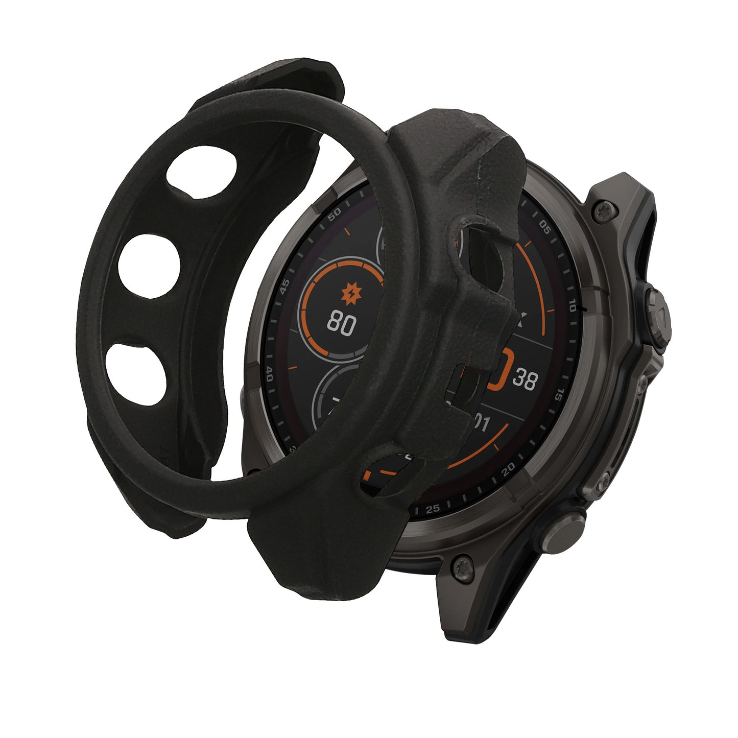 kwmobile Schutzhülle kompatibel mit Garmin Fenix 8 47mm Hülle - Fitness Tracker Case aus TPU - Soft Smartwatch Case Schwarz Schwarz  