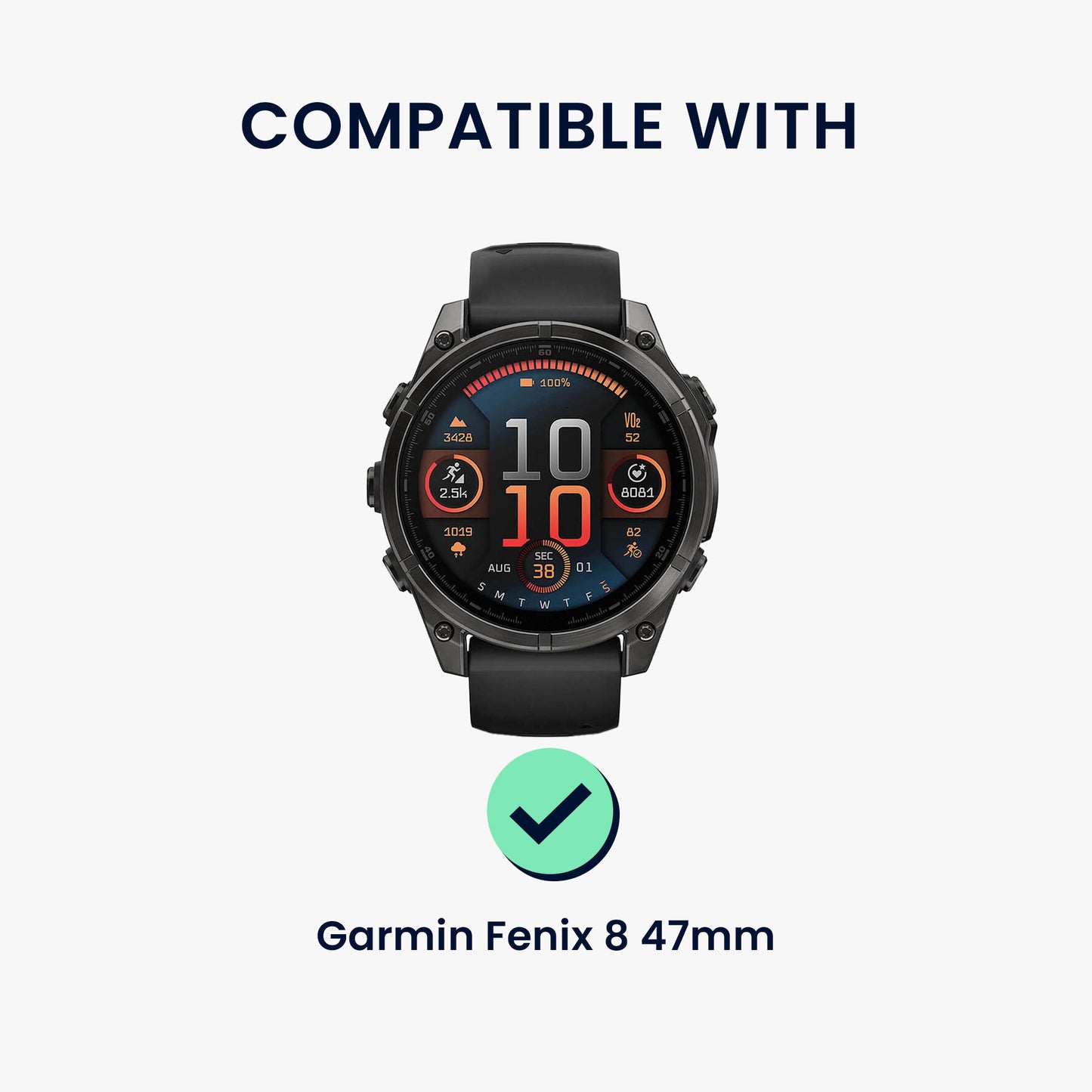 kwmobile Case Compatible with Garmin Fenix 8 47mm Case - Fitness Tracker Cover - Soft Smartwatch Case