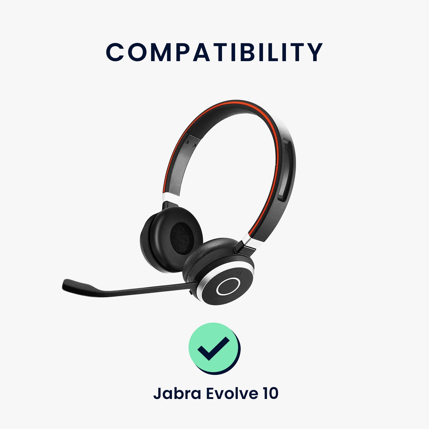 kwmobile Ear Pads for Jabra Evolve 10 Ear Cushions Replacement Headphone Spare Parts Over Ear Headphones