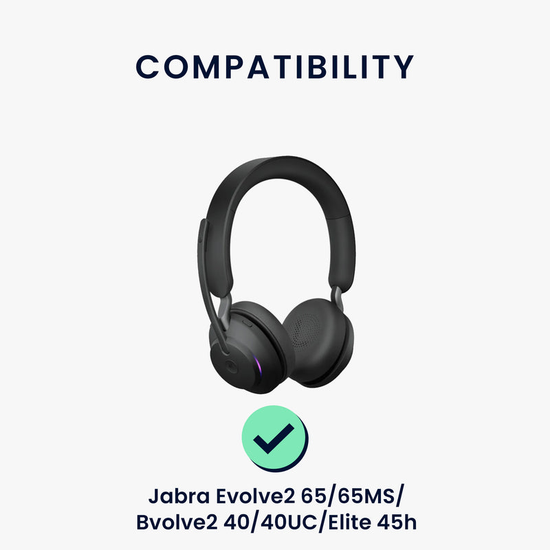 kwmobile Ear Pads for Jabra Evolve2 65 / 65MS / Evolve2 40 / 40UC / Elite 45h Ear Cushions - Replacement Earpads - Headphone Spare Parts - Headphone Replacement Pads with Cooling Effect