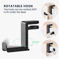 kwmobile Headphone Holder compatible with Headset / Over-ear headphones Headset Holder - Headphone Stand - Headphone Holder Headset Holder Desk