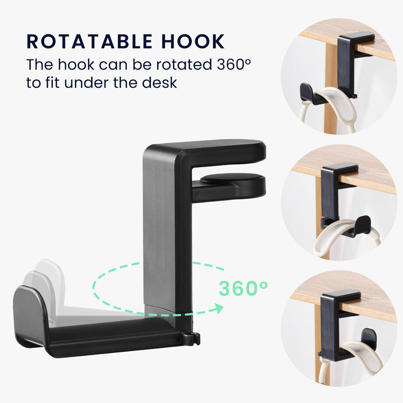 kwmobile Headphone Holder compatible with Headset / Over-ear headphones Headset Holder - Headphone Stand - Headphone Holder Headset Holder Desk