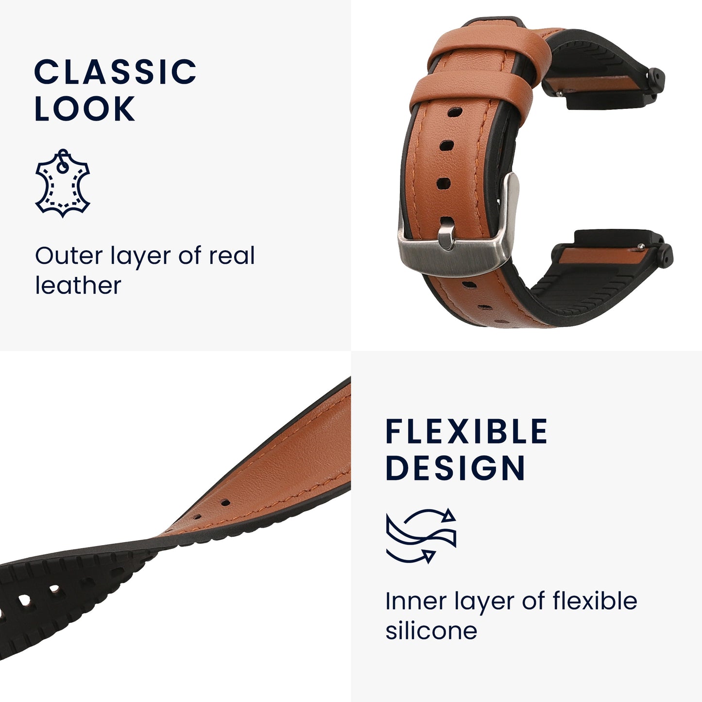 kwmobile Replacement Strap Compatible with Amazfit Active Edge (A2212) / Active Edge (A2213) Strap - Fitness Tracker Sports Band with Watch Clasp
