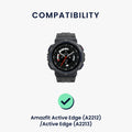 kwmobile Replacement Strap Compatible with Amazfit Active Edge (A2212) / Active Edge (A2213) Strap - Fitness Tracker Sports Band with Watch Clasp