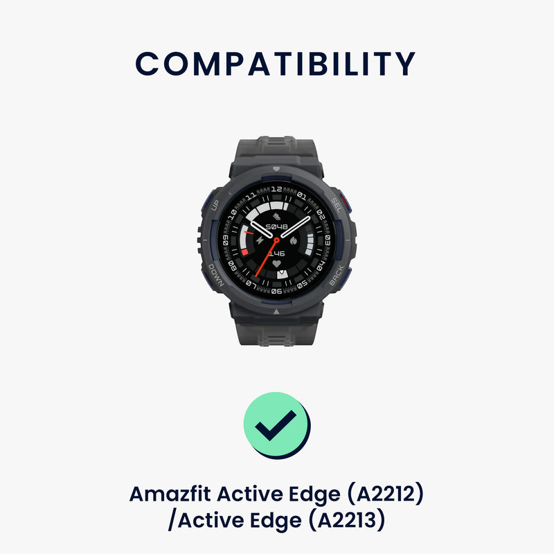 kwmobile Replacement Strap Compatible with Amazfit Active Edge (A2212) / Active Edge (A2213) Strap - Fitness Tracker Sports Band with Watch Clasp