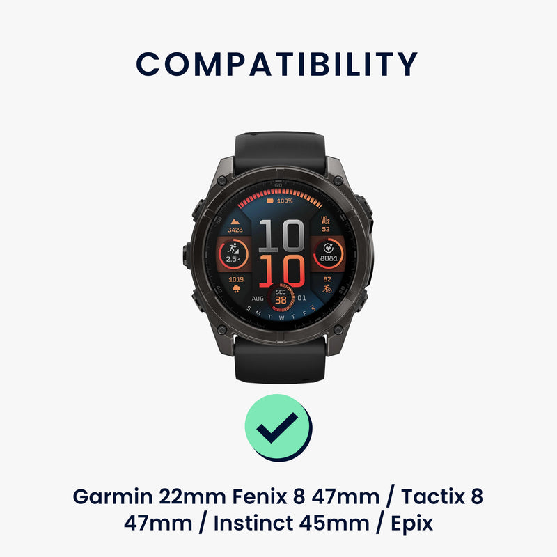 kwmobile Watch Strap for Garmin 22mm Fenix 8 47mm / Tactix 8 47mm / Instinct 45mm / Epix Strap - Replacement Strap for Fitness Tracker with Watch Clasp - Smartwatch Replacement Strap
