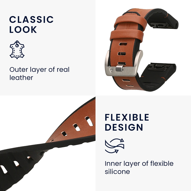 kwmobile Watch Strap for Garmin 20mm Fenix 8 43mm / Fenix 7S / Fenix 6S / Epix Pro 42mm Watchband Replacement Strap for Fitness Tracker with Watch Clasp Smartwatch