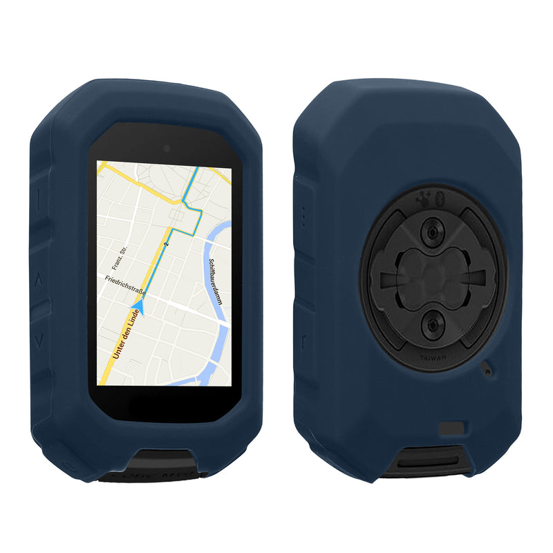 kwmobile Hülle kompatibel mit Garmin Edge MTB - Silikon GPS Fahrrad Case Schutzhülle Dunkelblau  