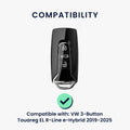 kwmobile Car Key Cover compatible with VW 3-Button Touareg EL R-Line e-Hybrid 2019-2025 Car Key
