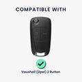 kwmobile Car Key Cover Compatible with Opel Vauxhall 2-Button Folding Key - Silicone Cover