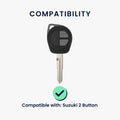 kwmobile Car Key Cover Compatible with Suzuki 2-Button Smart Key Keyless Go - Silicone Protective Cover