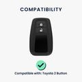 kwmobile Car Key Fob Cover Compatible with Toyota 2-Button Smart Key - Silicone Case