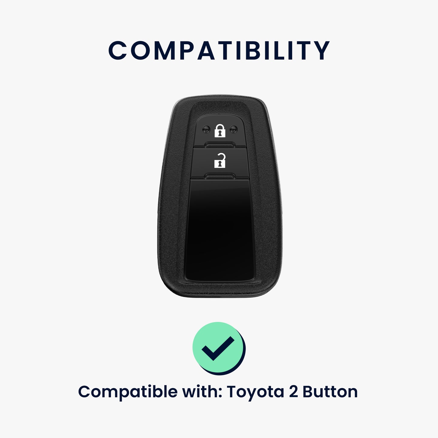 kwmobile Car Key Fob Cover Compatible with Toyota 2-Button Smart Key - Silicone Case