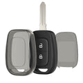 kwmobile Autoschlüssel Hülle kompatibel mit Renault Dacia 2-Tasten Funk Autoschlüssel - Schlüsselhülle Silikon Cover - Schwarz Transparent Schwarz  [dsg01]