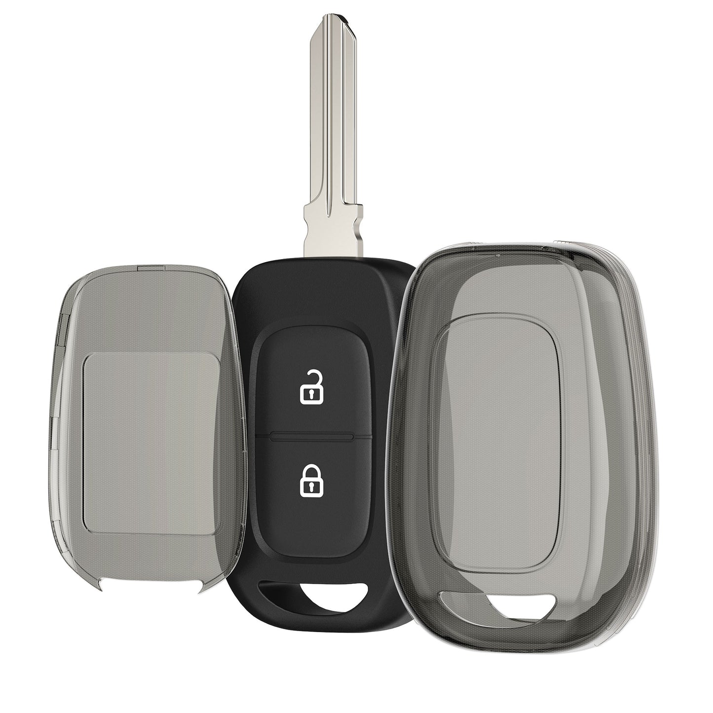 kwmobile Car Key Case compatible with Renault Dacia 2-Button Remote Car Key - Silicone Cover