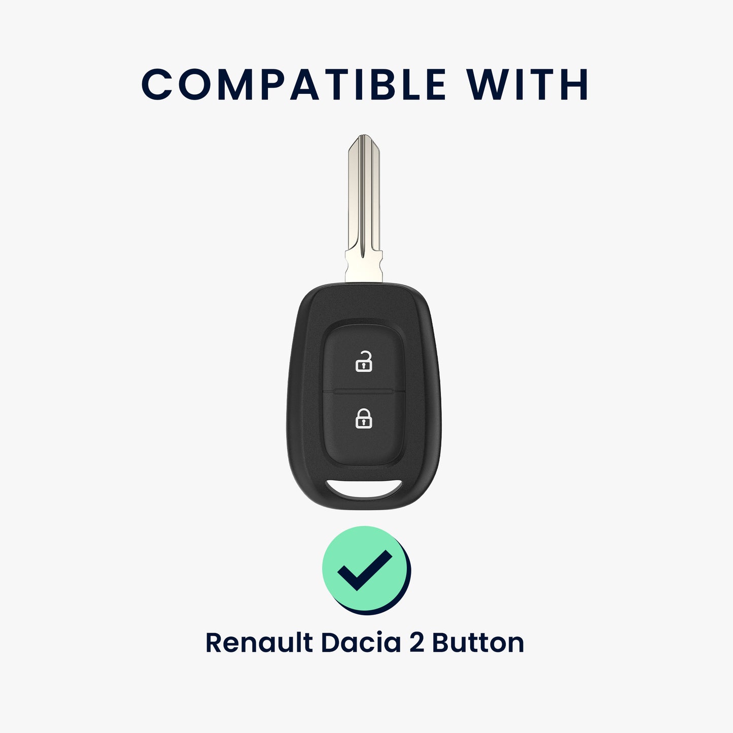 kwmobile Car Key Case compatible with Renault Dacia 2-Button Remote Car Key - Silicone Cover