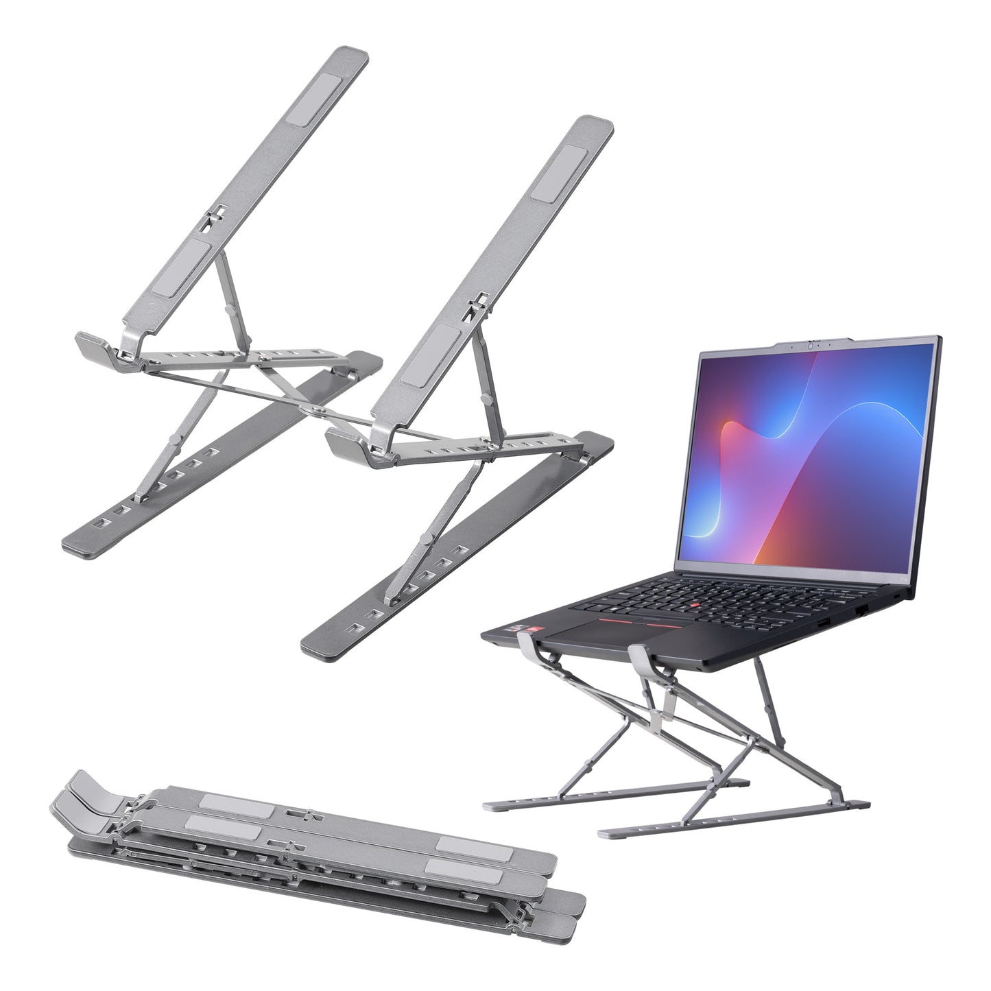 kwmobile Stand for PC and Tablet - Adjustable Laptop Holder - Compact Tablet Holder - Portable Laptop Stand