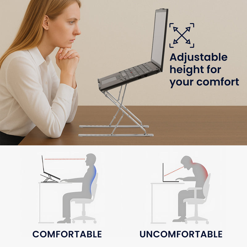kwmobile Stand for PC and Tablet - Adjustable Laptop Holder - Compact Tablet Holder - Portable Laptop Stand