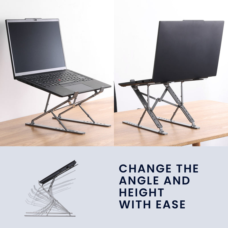 kwmobile Stand for PC and Tablet - Adjustable Laptop Holder - Compact Tablet Holder - Portable Laptop Stand