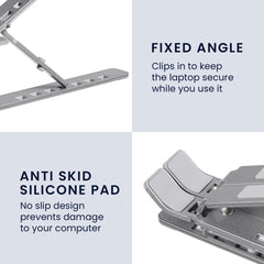 kwmobile Ständer für PC und Tablet - Notebook Halterung verstellbar - Tablethalterung kompakt - portabler Laptop