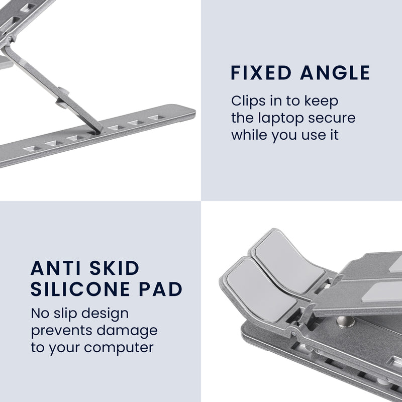 kwmobile Stand for PC and Tablet - Adjustable Laptop Holder - Compact Tablet Holder - Portable Laptop Stand