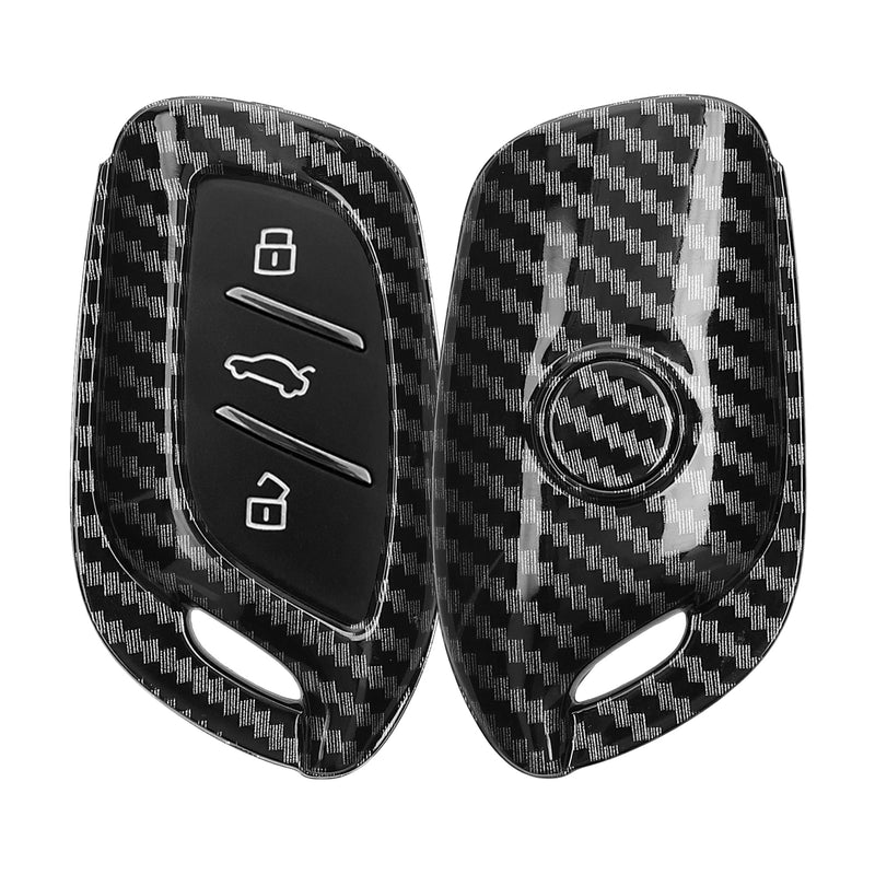 kwmobile Autoschlüssel Hülle kompatibel mit MG 3-Tasten ZS MG4 MG5 MG6 - Hardcover Schutzhülle Schlüsselhülle Cover Carbon Schwarz Schwarz  [dsg01]