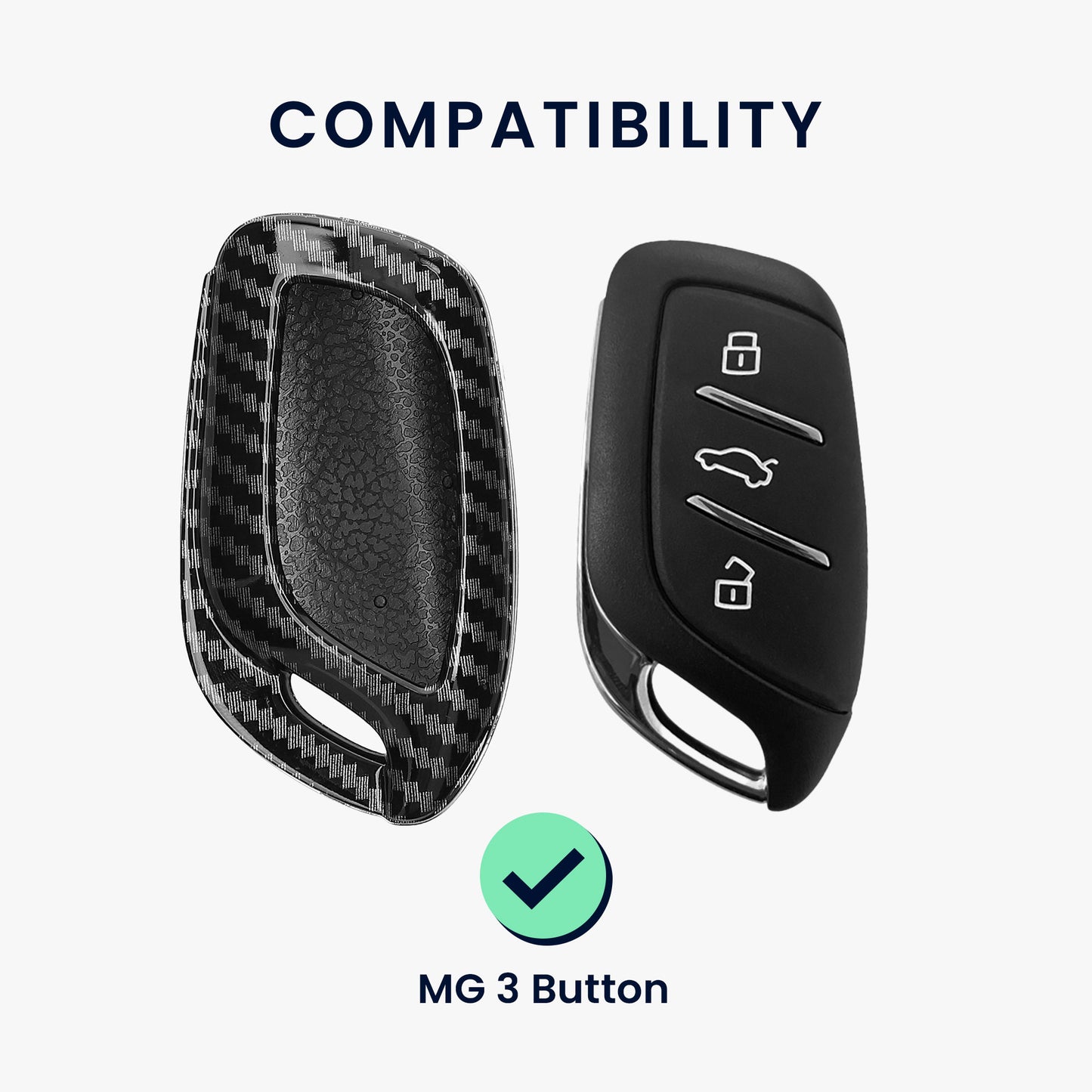 kwmobile Car Key Case compatible with MG 3-Button ZS MG4 MG5 MG6 - Hard Cover Protective Key Shell Cover