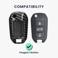 kwmobile Car Key Cover Compatible with Peugeot Citroen 3-Button Folding Car Key Hard Case Protective Cover Key Shell