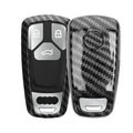kwmobile Autoschlüssel Hülle kompatibel mit Audi 3-Tasten Smartkey Autoschlüssel (nur Keyless Go) - Hardcover Schutzhülle Schlüsselhülle Cover Carbon Schwarz Schwarz  [dsg01]