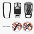 kwmobile Car Key Cover Compatible with Audi 3-Button Smart Key (Keyless Go Only) Hardcase Protective Cover
